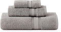LANE LINEN Bath Towel Set 100% Cotton 3 Piece Soft Absorbent - Grey | Shower Towels - Generously Sized, Oversized & Roomy, Lightweight & Breathable, Fade-Resistant Color, Classic Terry Weave