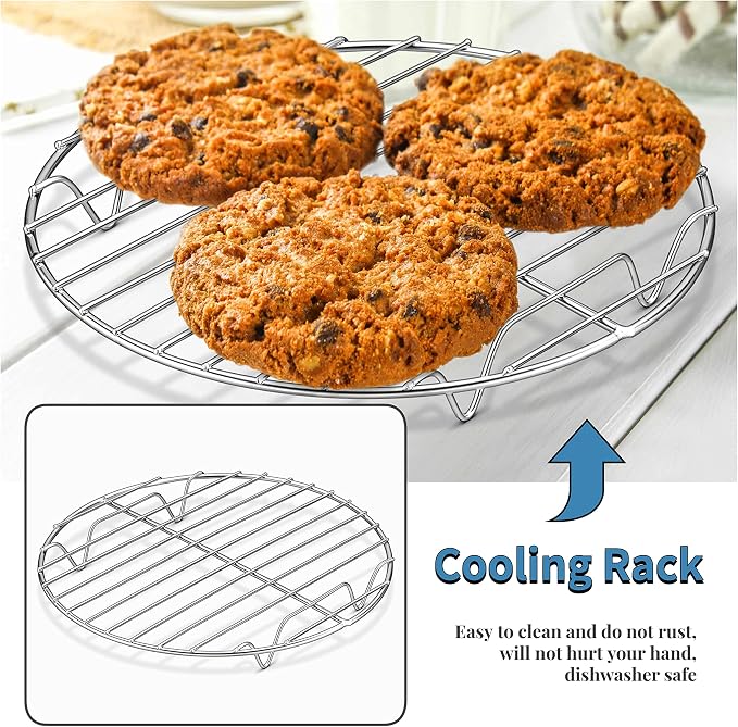 Herogo 3 Pack Steaming Cooling Racks, 7.6 inch Round Baking Canning Racks