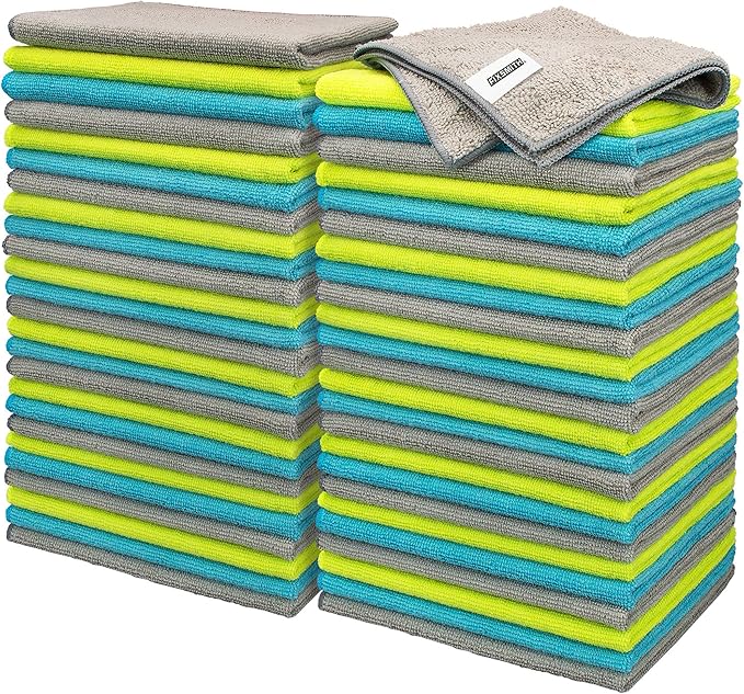 Microfiber Cleaning Cloth - Pack of 50, Microfiber Towels for Cars 16 x 12 in, Highly Absorbent Cleaning Rags, Lint-Free, Streak-Free Cleaning Cloths for Car Kitchen Home Office