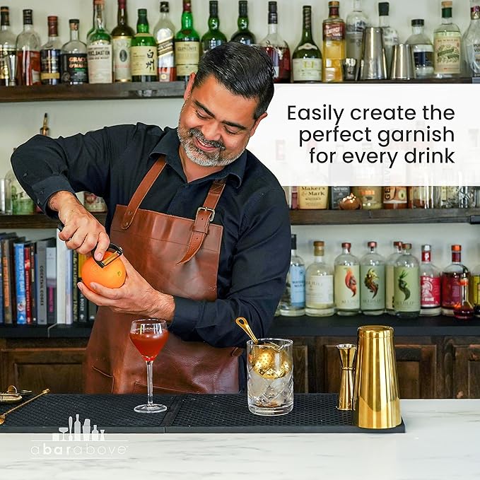 A Bar Above Citrus Peeler, Stainless Steel Fruit Peeler, Gold Finish | Comfortable Grip Peeling Tool, For Oranges, Lemons, Limes, Cocktail Twist Garnish, Kitchen Essential, Bar Tool, Bar Favorite