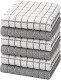 Bumble Dish Cloths (6-Pack), 100% Cotton Kitchen Towels, 12"x12" - Gray | 405 GSM | Soft, Highly Absorbent & Durable Dish Towels for Kitchen