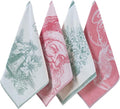 Christmas Tea Towel Set of 4-100% Cotton Jacquard Kitchen Towels, Festive Dish Towels for Christmas Decor, Perfect Hostess Gift (Merry Christmas)