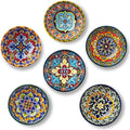 vancasso SIMI 2.7 Oz Ceramic Dipping Bowls Set of 6, Bohemian Sauce Bowls | For Soy Sauce, Sushi, Dips, and Condiments, Microwave and Dishwasher Safe, 3 Inch Mini Dishes, Bohemian Design
