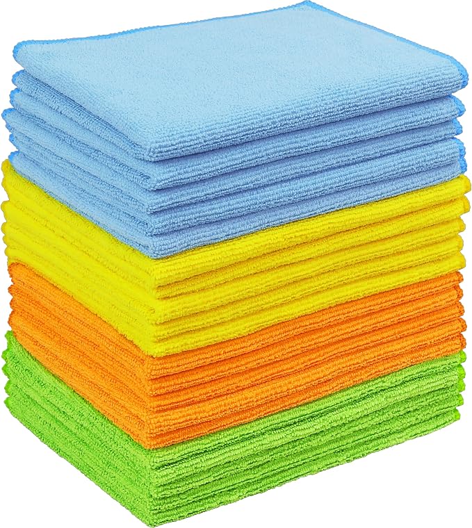 Simple Houseware 12" x 16" Microfiber Cleaning Cloth 20 Pack, 4 Colors