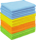Simple Houseware 12" x 16" Microfiber Cleaning Cloth 20 Pack, 4 Colors
