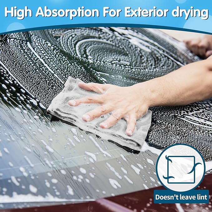 Shop Towels, Pack of 150, Grey Microfiber Cleaning Cloth Bulk, Microfiber Towels for Cars, All-Purpose Absorbent Cleaning Rags, Dust Cloth for Automotive, Mechanic, Garage, 11.5 x 11.5 inch