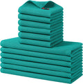 Homaxy 12 Pack 100% Cotton Kitchen Towels and Dishcloths Set, Teal | 12 x 12 Inches and 13 x 28 Inches Kitchen Towels Set, Ultra Soft Absorbent Dish Cloths for Washing Dishes