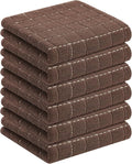 Homaxy 100% Cotton Terry Kitchen Towels, 6 Pack, Brown | Ultra Soft and Absorbent Dish Towels for Kitchen, Suitable for Drying and Washing Dishes