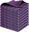 Homaxy 100% Cotton Terry Kitchen Dish Cloths, 8 Pack, Purple | Ultra Soft and Absorbent, Suitable for Drying and Washing Dishes