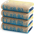 4-Pack Cotton Hand Towels for Bathroom with Hanging Loops, Coastal Ombre | Sink-side towels for drying hands and face, ideal for bathrooms, guest baths, powder rooms, OEKO-TEX certified, easy care