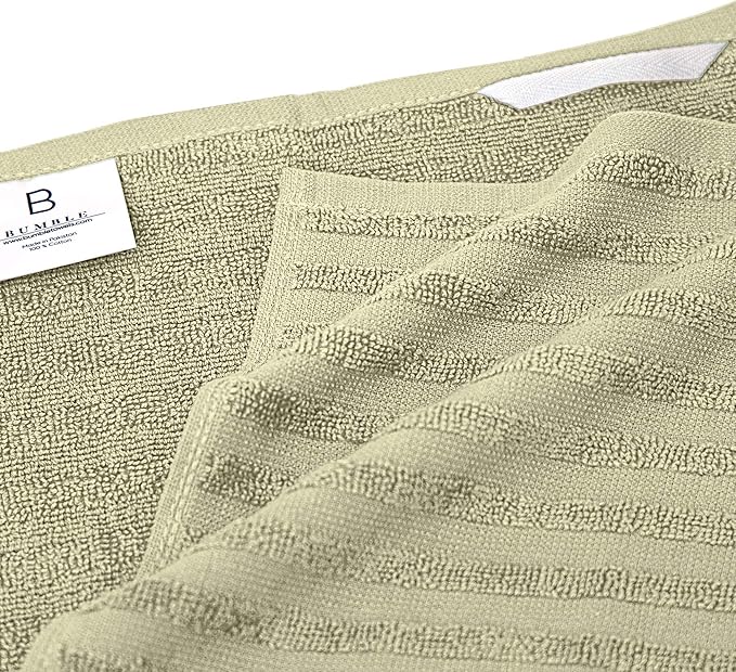 Premium Kitchen Towels 6 Pack 100% Cotton, 20"x28" Dish Towels - Sage | Large Flat & Terry Kitchen Linen Set with Hanging Loops, Highly Absorbent for Washing and Drying Dishes