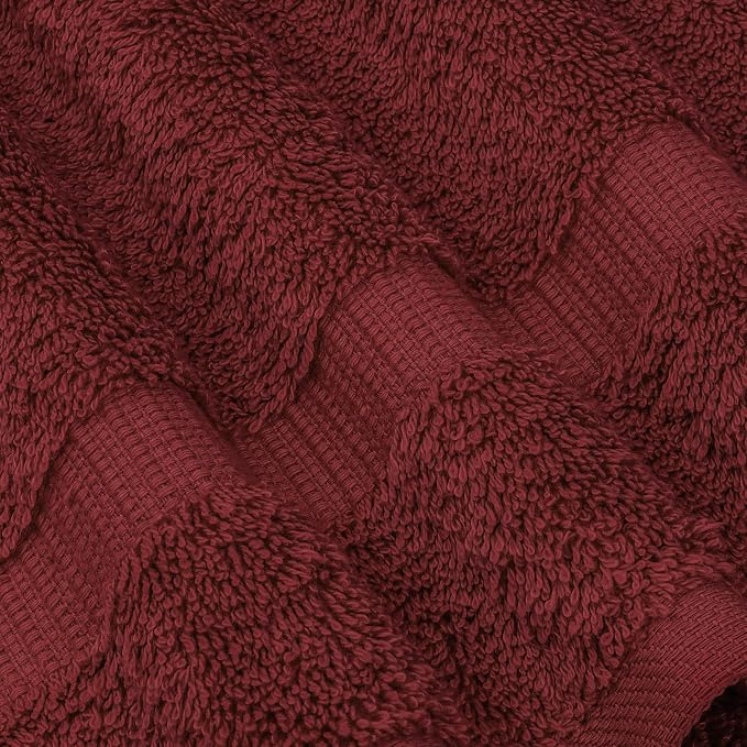Chakir Turkish Linens 12 Piece Washcloth Set, 100% Cotton Luxury Turkish Washcloths for Bathroom, Soft Absorbent Washcloths, 13 x 13 Inches, Cranberry