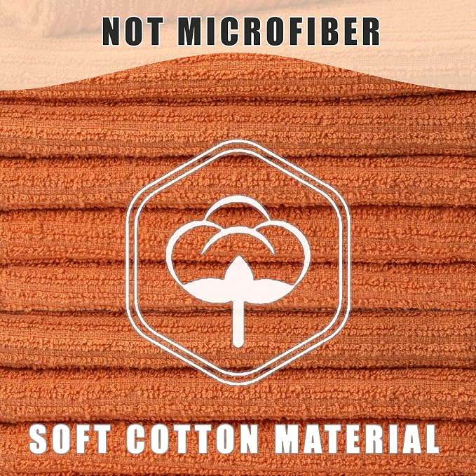 Textila Bar Mop Towels 16x19 Inch – Terra – Pack of 10, Cotton Dish Cloths & Cleaning Towels for Kitchen, Bar, Restaurant, Household Use – Absorbent, Durable, Reusable