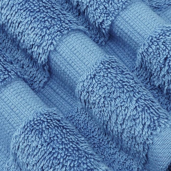 Chakir Turkish Linens 100% Cotton Premium Turkish Towels for Bathroom | 30'' x 60'' Large Bath Towels (4 Piece, Wedgewood) | 100% cotton bath towels, 2-pack 30x60 extra large, OEKO-TEX certified, soft plush and absorbent