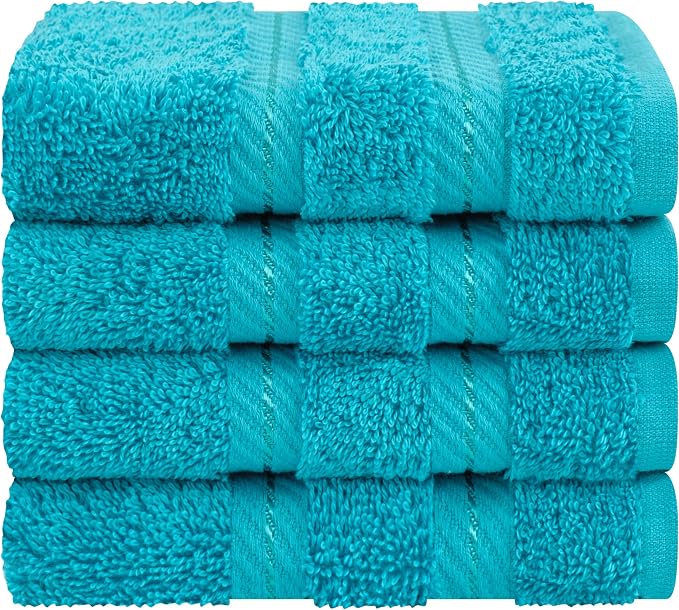 American Soft Linen 100% Cotton Luxury Turkish Towels, 4 PC Washcloth Set | Soft Absorbent Quick Dry OEKO Tex Standard 100 Certificated Durable Machine Washable Premium Hotel Quality