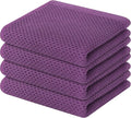 Homaxy 100% Cotton Waffle Weave Kitchen Dish Towels 4-Pack, Purple | 13 x 28 Inches, Ultra Soft Absorbent Dish Towels, Quick Drying Cleaning Towels