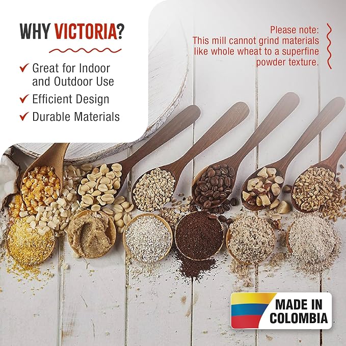 Victoria Manual Cast Iron Grain Mill with High Hopper, Premium Corn-Grinding Mill and Grain Grinder, Made in Colombia | Premium Corn-Grinding Mill and Grain Grinder, Made in Colombia