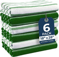 LANE LINEN Kitchen Towel Sets - 6 Pack Cotton Dish Towels for Drying Dishes, 18”x 28”, Hand Towel, Absorbent Tea Towels, Quick Drying Kitchen Towel Set - Christmas Green