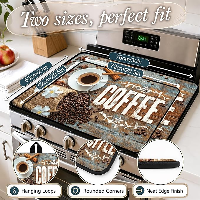 Stove Top Covers with A Non-slip Rubber Coating | protect Your Stove from Scratches, Extend Countertop Space, and Add A Classic Kitchen Touch