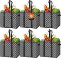 Reusable Grocery Bags 6 Pack, Foldable & Water Resistant Shopping Bags | Large Grocery Tote Bag Water Resistant Shopping Bags Foldable Grocery Bag for Clothes,Shoes and Picnic