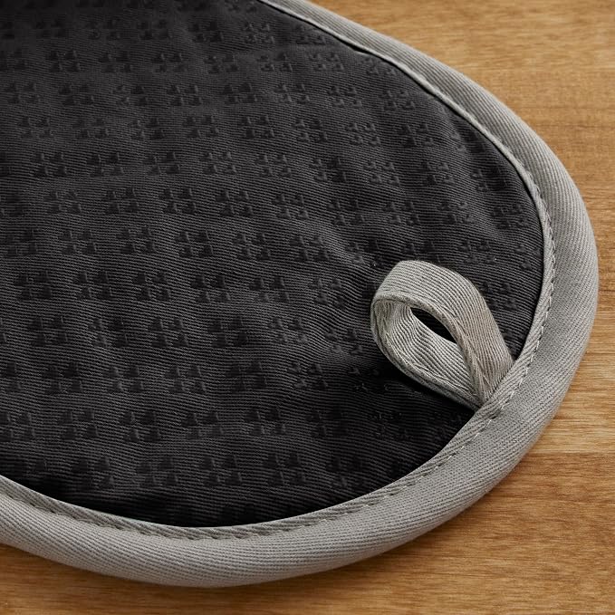 KitchenAid Asteroid Pot Holder 2-Pack Set, Black, 6.5"x10"