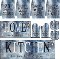 10 Pcs Kitchen Decor and Accessories Set, Rustic Country Blue | Vintage 4 Dish Towels Kitchen Rugs 2 Oven Mitts 2 Pot Holders, Home Decor for Cooking Baking BBQ Gifts Women Mom Housewarming