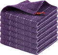 Homaxy 100% Cotton Terry Kitchen Dish Cloths, 6 Pack, Purple | Ultra Soft and Absorbent, Suitable for Drying and Washing Dishes