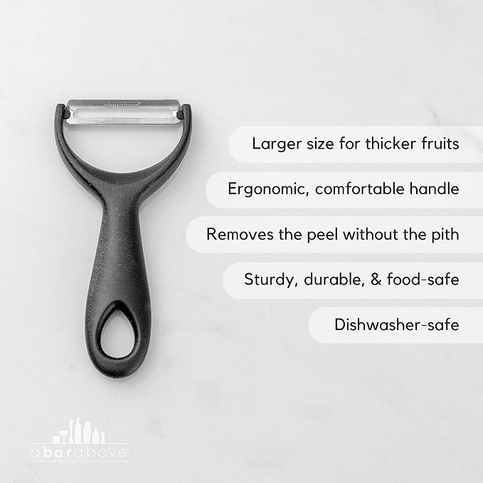 A Bar Above Citrus Peeler, Stainless Steel Fruit Peeler, Silver Finish | Comfortable Grip Peeling Tool, For Oranges, Lemons, Limes, Cocktail Twist Garnish, Kitchen Essential, Bar Tool, Bar Favorite