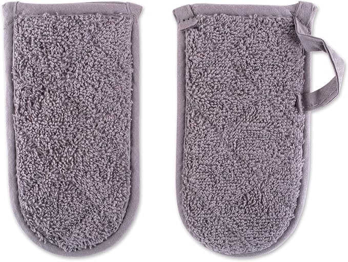 DII Basic Terry Collection Quilted 100% Cotton, Pan Handle, Gray, 3 Piece