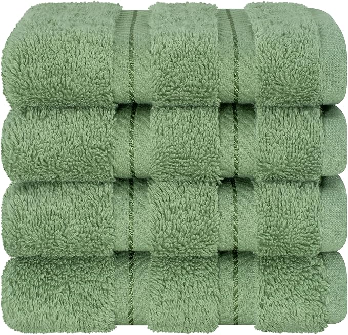 American Soft Linen 100% Cotton Luxury Turkish Towels, 4 PC Washcloth Set | Soft Absorbent Quick Dry OEKO Tex Standard 100 Certificated Durable Machine Washable Premium Hotel Quality