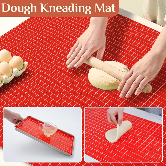 GTJ Silicone Baking Mat Roll, Reusable Baking Sheet Liners, 16 in x 6 ft | Free Cut to Size, Food-Grade, Non-Stick, Non-Slip, For Dough, Pastry, Air Fryer, Freeze Dryer, Oven Pan, Kitchen Counter