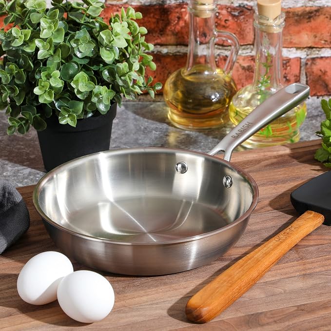 Babish 8 Inch Stainless Steel Triply Professional Grade Fry Pan
