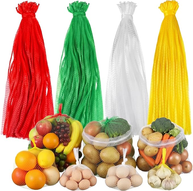 Zhengmy 500 Pcs Reusable Mesh Produce Bags for Vegetables Reusable Vegetable Onion Fruit Grocery Seafood Boiling Bags Plastic Storage Net Bag for Shopping (23 Inch)