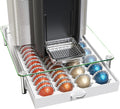 Deco Brothers Tempered Glass Vertuo Pod Holder, Fits 24 Large/48 Small Pods | Compatible with Nespresso Capsule, White