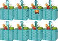 WISELIFE Reusable Grocery Bags 8 Pack,Large Grocery Tote Bag Water Resistant Shopping Bags Foldable Grocery Bag for Clothes,Shoes and Picnic,Green