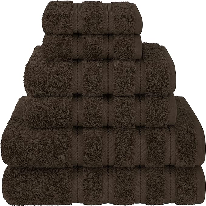 American Soft Linen 100% Cotton Luxury Turkish Towels, 6 Piece Towel Set | Soft Absorbent Quick Dry OEKO Tex Standard 100 Certificated Durable Machine Washable Premium Hotel Quality