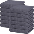 Homaxy 100% Cotton Waffle Weave Kitchen Dish Towels 12-Pack, Dark Grey | 13 x 28 Inches, Ultra Soft Absorbent Dish Towels, Quick Drying Cleaning Towels