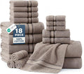 LANE LINEN Towel Set Soft Absorbent Quick Dry 100% Cotton - Platinum | Cotton Bath Towels - Lightweight & Breathable, Fade-Resistant Color, Classic Terry Weave, Densely Woven, Hotel-Style Look