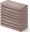 Homaxy 100% Cotton Waffle Weave Kitchen Towels, 8 Pack, Brown | Soft and Absorbent Dish Towels, 16 x 26 Inches Quick Dry Hand Towels
