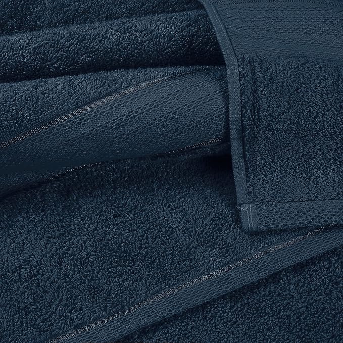 GLAMBURG 700 GSM Premium Cotton 2-Pack Oversized Extra Large Bath Sheet Set - 100% Combed Cotton - 2 Bath Sheets 35x70 - Luxury Hotel & Spa Quality - Durable Ultra Soft Highly Absorbent - Mineral Blue