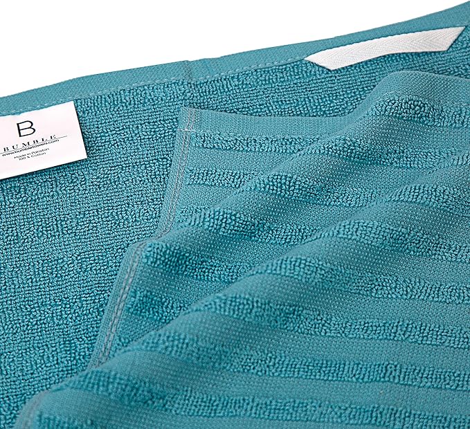 Premium Kitchen Towels 6 Pack 100% Cotton, 20"x28" Dish Towels - Aqua | Large Flat & Terry Kitchen Linen Set with Hanging Loops, Highly Absorbent for Washing and Drying Dishes