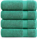 LANE LINEN Bath Towels Pack of 4 (28"x54") - 100% Ring Spun Cotton Bathroom Towel Set - Reinforced Edges, Quick Dry, Soft & Absorbent Large Bath Towels - Lightweight, Perfect for Daily Use - Emerald