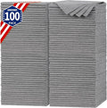 Shop Towels, Pack of 100, Grey Microfiber Cleaning Cloth Bulk, Microfiber Towels for Cars, All-Purpose Absorbent Cleaning Rags, Dust Cloth for Automotive, Mechanic, Garage, 11.5 x 11.5 inch