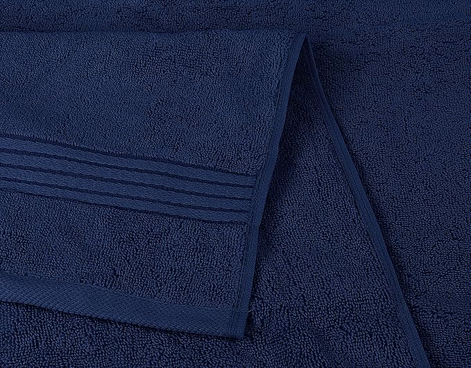 Utopia Towels 8 Piece Premium Towel Set, 2 Bath, 2 Hand, and 4 Washcloths, 100% Ring Spun Cotton, Highly Absorbent Towels for Bathroom, Sports, and Hotel, Navy (Pack of 2)
