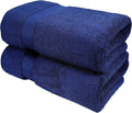 GLAMBURG 700 GSM Premium Cotton 2-Pack Oversized Extra Large Bath Sheet Set - 100% Combed Cotton - 2 Bath Sheets 35x70 - Luxury Hotel & Spa Quality - Durable Ultra Soft Highly Absorbent - Navy