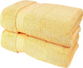 GLAMBURG 700 GSM Premium Cotton 2-Pack Oversized Extra Large Bath Sheet Set - 100% Combed Cotton - 2 Bath Sheets 35x70 - Luxury Hotel & Spa Quality - Durable Ultra Soft Highly Absorbent - Yellow