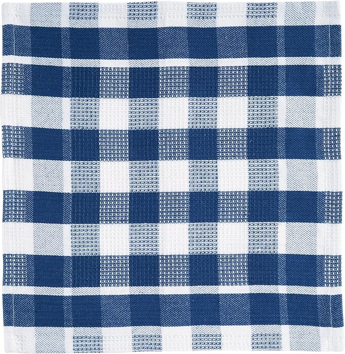 LANE LINEN 100% Cotton Kitchen Towels - 6 Pack Ultra Soft Quick Drying Dish Towels, Absorbent Kitchen Rags 12"x12" - Navy