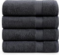 LANE LINEN Large Bath Sheets Absorbent Quick Dry 100% Cotton 4 Pack - Black | Large Bath Sheets - Classic Terry Weave, Densely Woven, Coordinated Colors, Everyday Durability, OEKO-TEX Certified